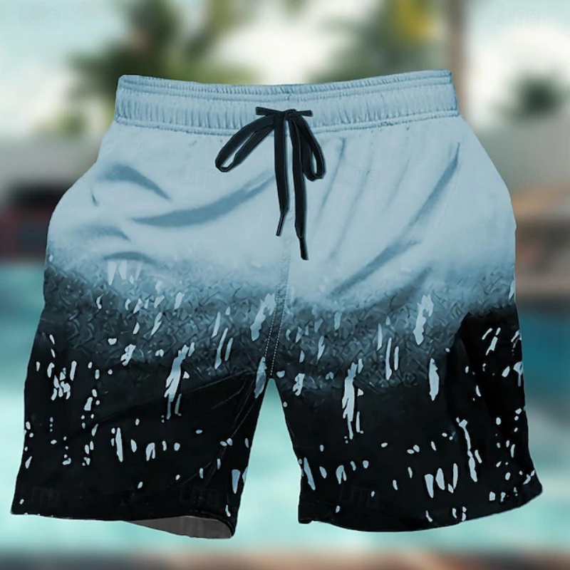 Trunks Board Surf - Gradiënt Kleurrijke Grafische Zwembroek Voor Mannen