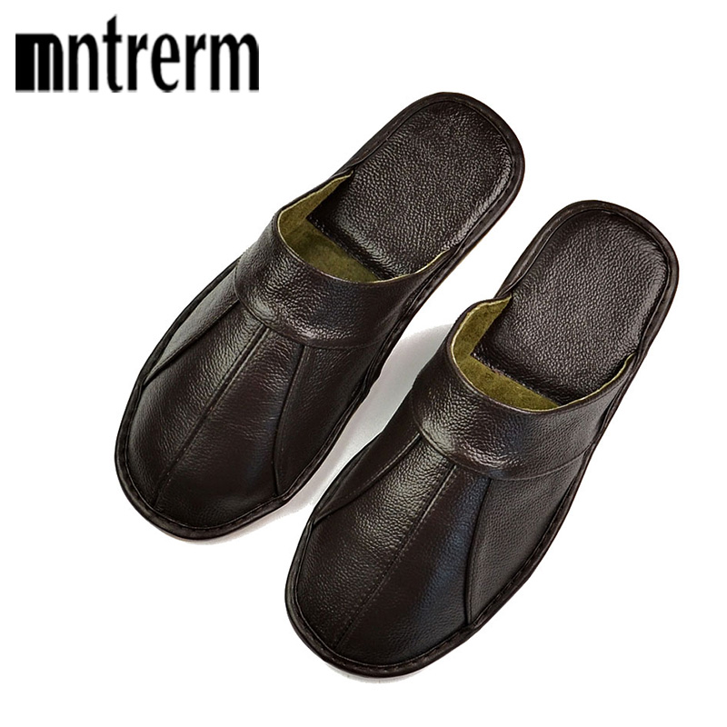 Flip Flop Leather Men - Mntrerm Lente Slip Op Mannen Slippers