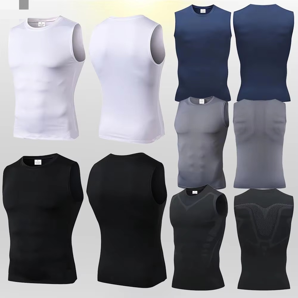 Tank Top Muscle - Compressietanktop Heren Gymshirt Mouwloos Sneldrogend Bedrukken
