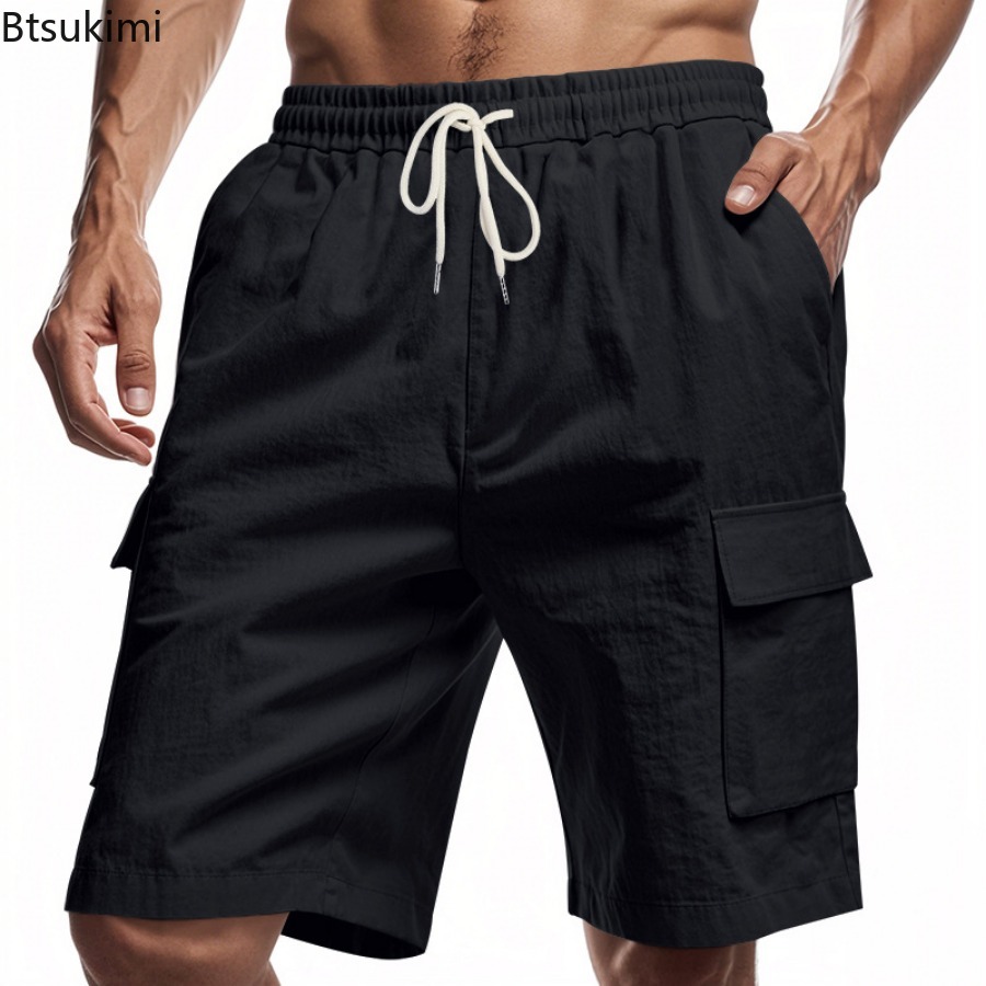 Nieuwe 2025 Heren Cargo Shorts - Short Linen Drawstring recensie en prijs