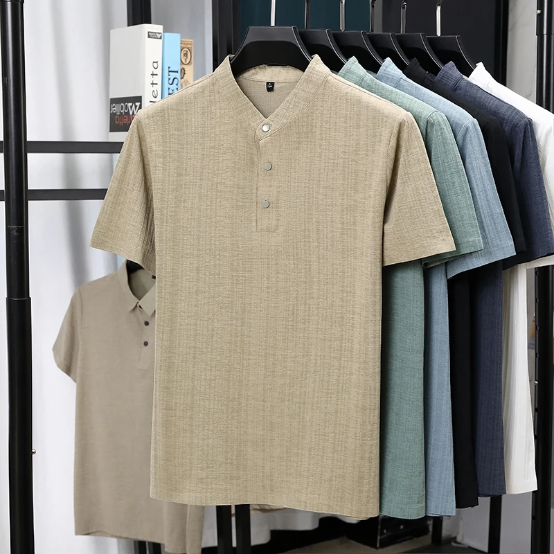 Heren overhemden met mandarijn - Linen Shirt Breathable recensie en prijs