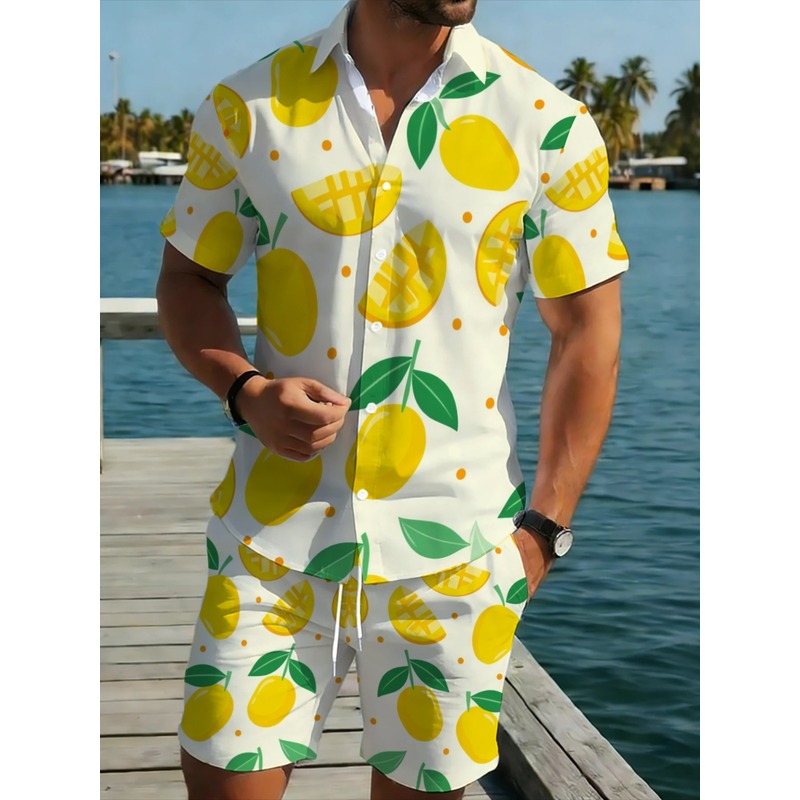 Herenset van linnenprint, shir - Short Linen Drawstring recensie en prijs