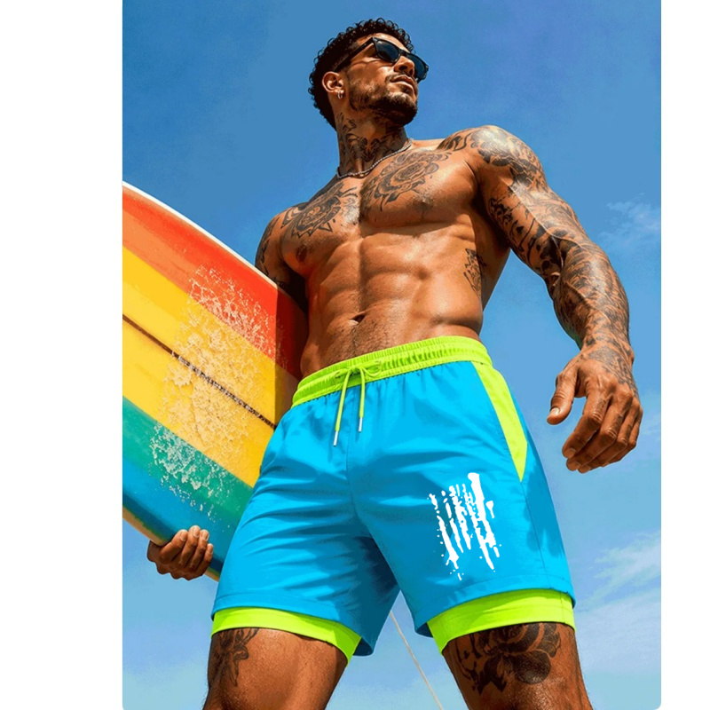 Herenswimshorts met dubbele la - Trunks Board Surf recensie en prijs