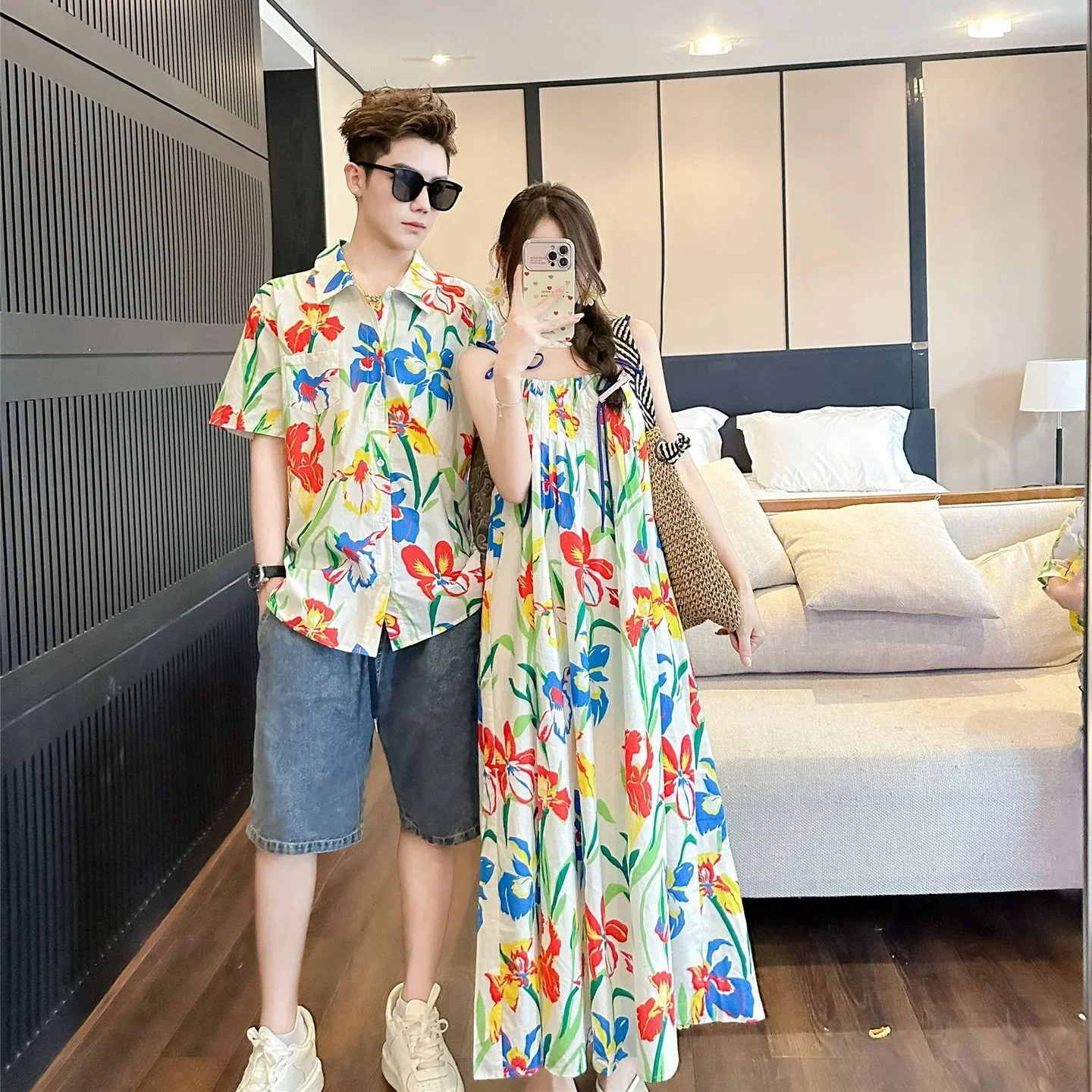 Vakantiekleding Koreaanse mama - Resort Shirt Floral recensie en prijs